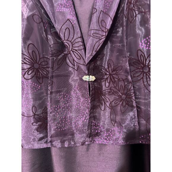 Vintage R&M Richards Sheath Formal Dress in Eggplant Sz 12P - Picture 11 of 16